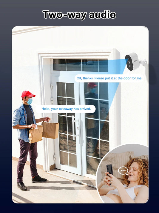 2K Outdoor Solar Security Camera Humanoid Detection