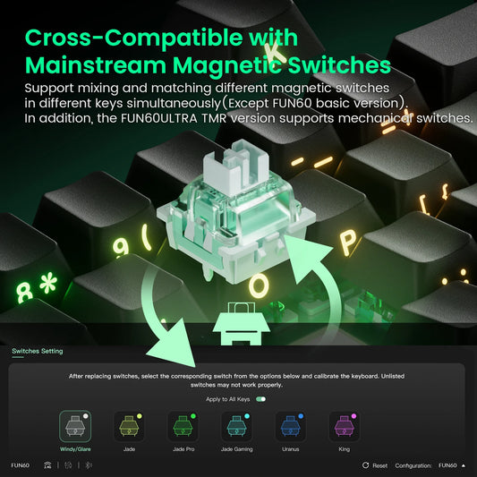 Akko MonsGeek FUN60 Mechanical Keyboard Magnetic Switch