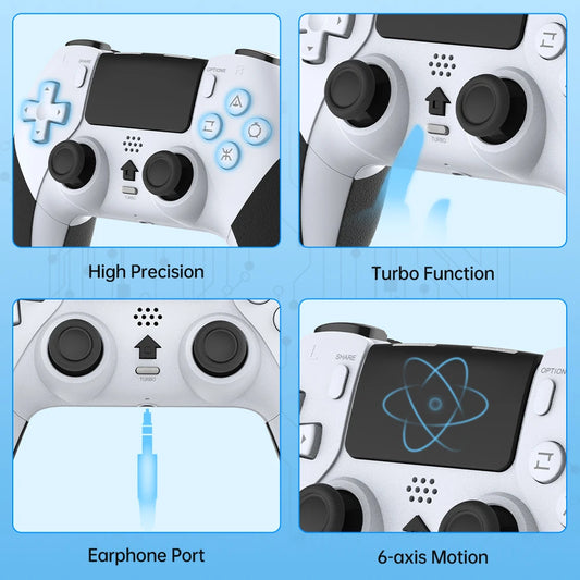 Wireless Bluetooth Controller for PS4, PS4 Pro, PS4 Slim, and PC – Wired or Wireless Gamepad