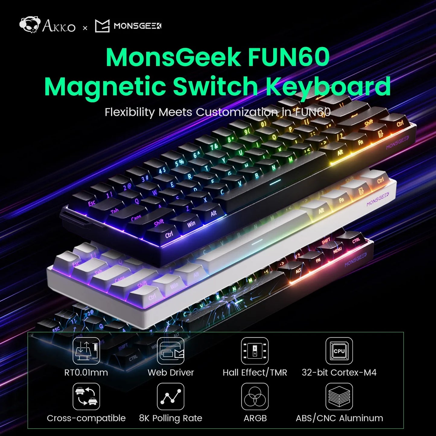 Akko MonsGeek FUN60 Mechanical Keyboard Magnetic Switch