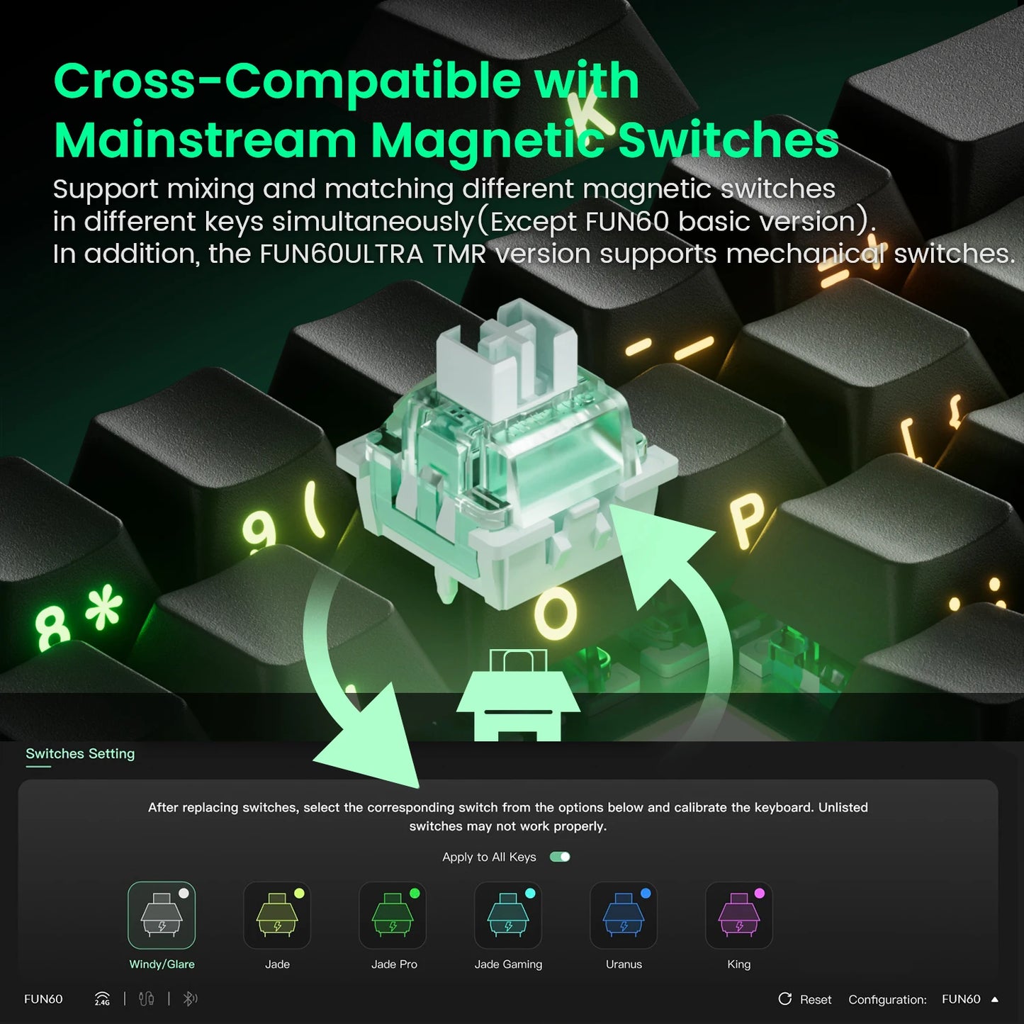 Akko MonsGeek FUN60 Mechanical Keyboard Magnetic Switch