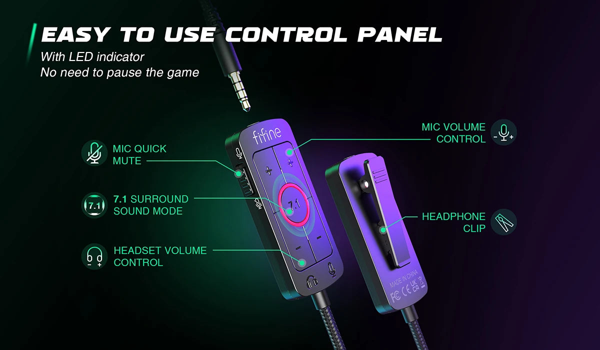 "FIFINE Gaming Headphones Mixer-H9 – Immersive Audio and Comfort for PC, Mac, and Consoles"