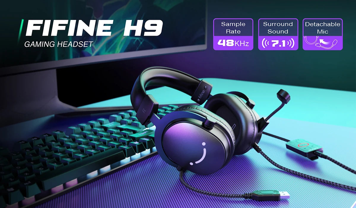 "FIFINE Gaming Headphones Mixer-H9 – Immersive Audio and Comfort for PC, Mac, and Consoles"