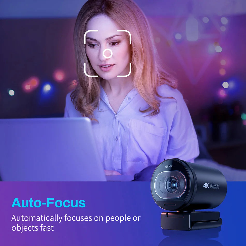 Webcam 4K Streaming Web Camera 1080P 60FPS
